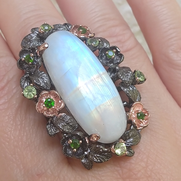 Natural moonstone sterling artistic ring - Picture 4 of 5
